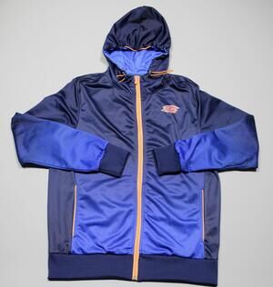 Lotto Jacket Mens Medium Blue Hooded Full Zip Track Athletic Colorblock